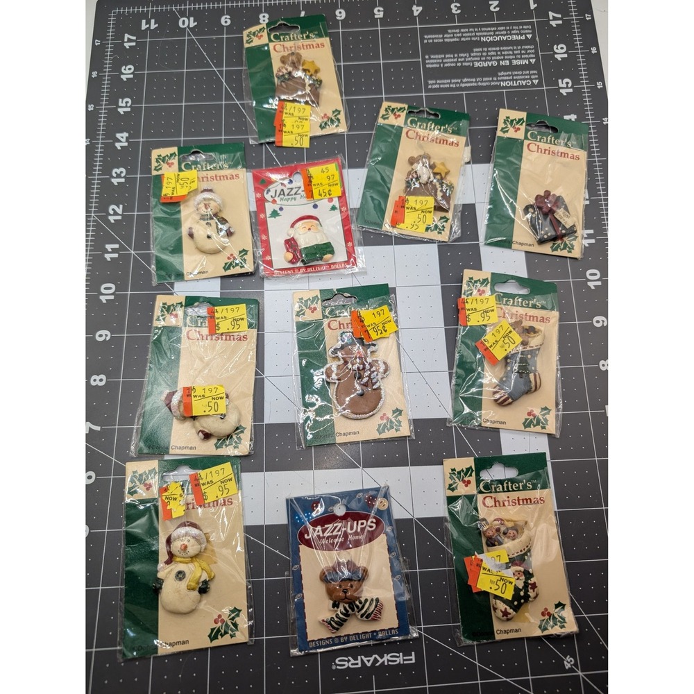 Crafters Christmas Jazz Ups Christmas resin mini decor craft lot 11 sealed vtg